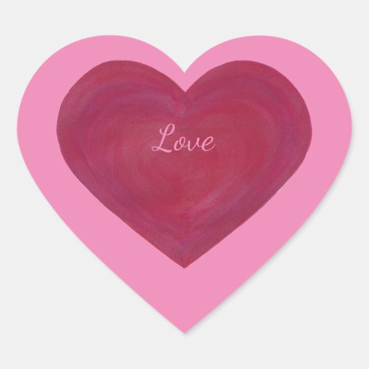 Blended Red en Pink Frosty Look Hart Stickers (Voorkant)