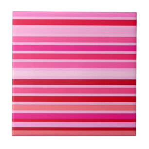 Blended Stripes, Fuchsia, Maroon en Roze Keramiek Tegeltje