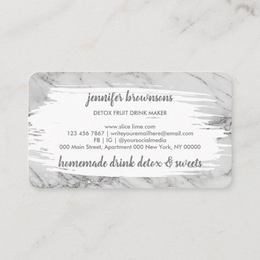 Blender Fruits gemengde drink verse sap marmer Visitekaartje (Achterkant)