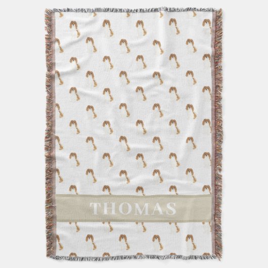 Blenheim Cav King Charles Spaniel Roze & Wit Deken (Voorkant Verticaal)