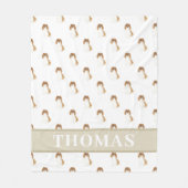 Blenheim Cav King Charles Spaniel Roze & Wit Fleece Deken (Voorkant)