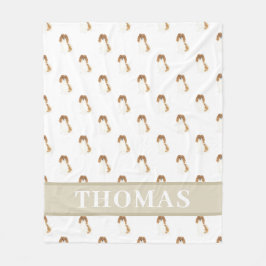 Blenheim Cav King Charles Spaniel Roze & Wit Fleece Deken