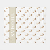 Blenheim Cav King Charles Spaniel Roze & Wit Fleece Deken (Voorkant (Horizontaal))