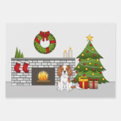 Blenheim Cavalier Dog in een feestelijke kerstzaal Inpakpapier Vel (Voorkant 3)