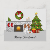 Blenheim Cavalier Dog in een kerstzaal Briefkaart (Voorkant)