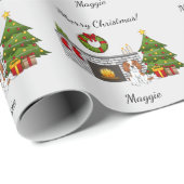 Blenheim Cavalier Dog in een kerstzaal Cadeaupapier (Rol Hoek)