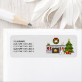 Blenheim Cavalier Dog in een kerstzaal Etiket (Insitu)