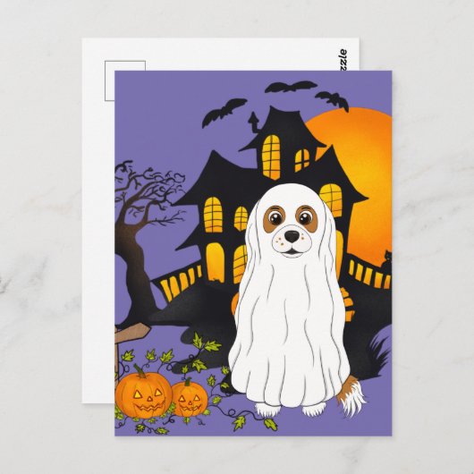 Blenheim Cavalier Ghost Halloween Briefkaart (Voorkant / Achterkant)