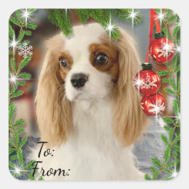 Blenheim Cavalier Kerstcadeau Label Sticker