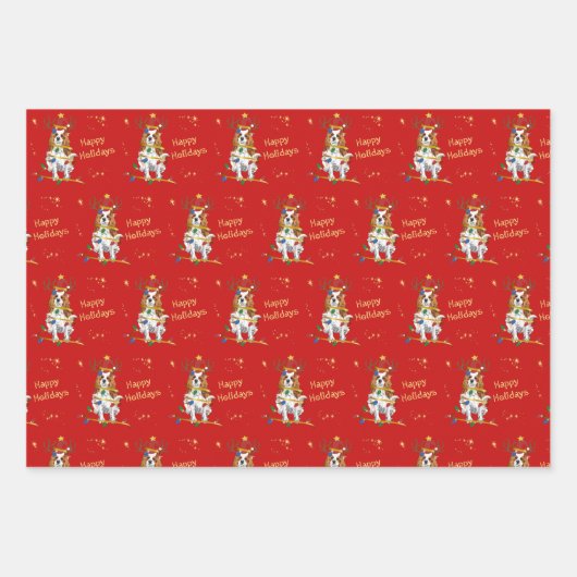 Blenheim Cavalier Kerstfeestdag cadeaubonade Inpakpapier Vel (Voorkant 2)