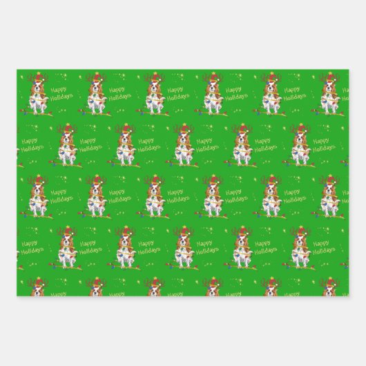 Blenheim Cavalier Kerstfeestdag cadeaubonade Inpakpapier Vel (Voorkant)