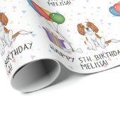 Blenheim Cavalier King Charles Spaniel - Birthday Cadeaupapier (Rol Hoek)