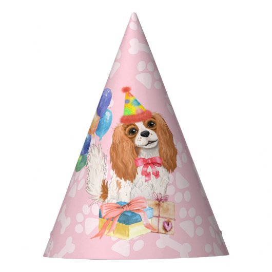 Blenheim Cavalier King Charles Spaniel Birthday  Feesthoedjes (Voorkant)