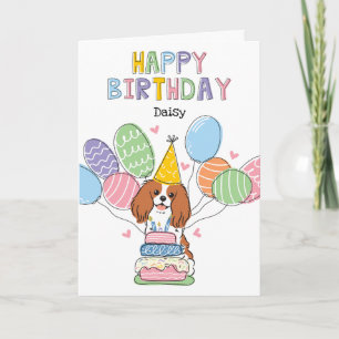 Blenheim Cavalier King Charles Spaniel Birthday Kaart