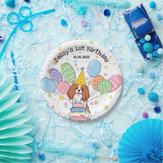 Blenheim Cavalier King Charles Spaniel Birthday Papieren Bordje (Feest)