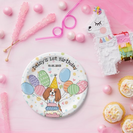 Blenheim Cavalier King Charles Spaniel Birthday Papieren Bordje (Feest)