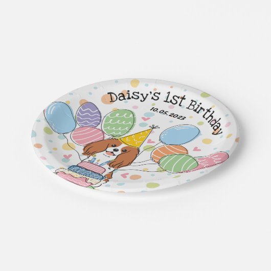 Blenheim Cavalier King Charles Spaniel Birthday Papieren Bordje (Gekanteld)