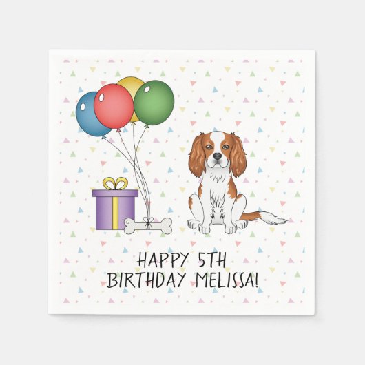 Blenheim Cavalier King Charles Spaniel - Birthday Servet (Voorkant)