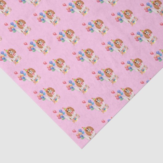Blenheim Cavalier King Charles Spaniel Birthday   Tissuepapier (Detail)
