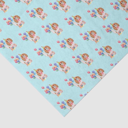 Blenheim Cavalier King Charles Spaniel Birthday   Tissuepapier (Detail)