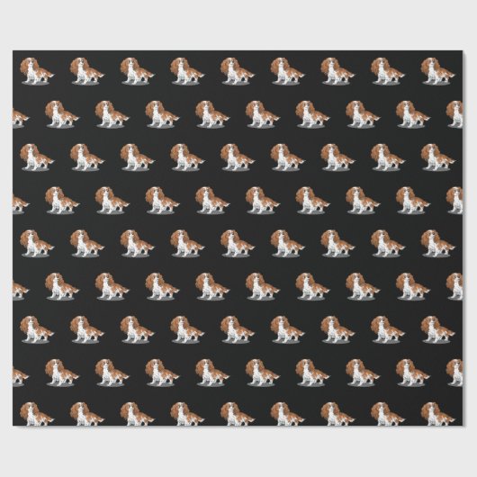 Blenheim Cavalier King Charles Spaniel Cartoon Dog Cadeaupapier (Vlak)