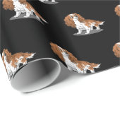 Blenheim Cavalier King Charles Spaniel Cartoon Dog Cadeaupapier (Rol Hoek)