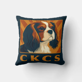 Blenheim Cavalier King Charles Spaniel CKCS Retro Kussen