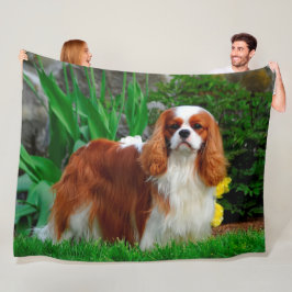 Blenheim Cavalier King Charles Spaniel Dog Fleece Deken