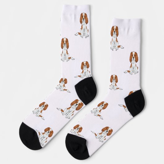 Blenheim Cavalier King Charles Spaniel Dog Pattern Sokken (Links)