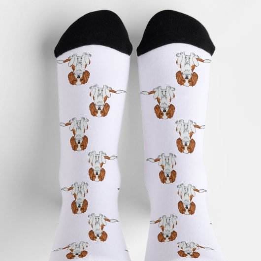 Blenheim Cavalier King Charles Spaniel Dog Pattern Sokken (Top)