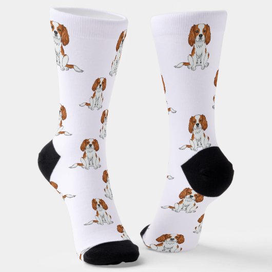 Blenheim Cavalier King Charles Spaniel Dog Pattern Sokken (Gebogen)