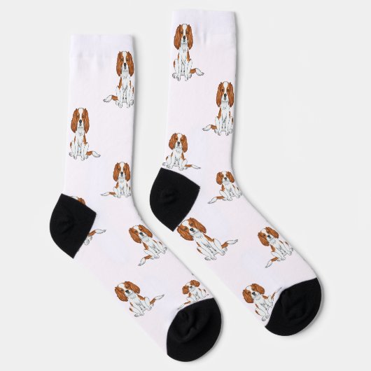 Blenheim Cavalier King Charles Spaniel Dog Pattern Sokken (Rechts)