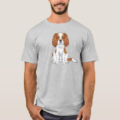 Blenheim Cavalier King Charles Spaniel Dog Sitting T-shirt (Voorkant)