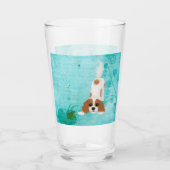 Blenheim Cavalier King Charles Spaniel en Frog Glas (Voorkant)