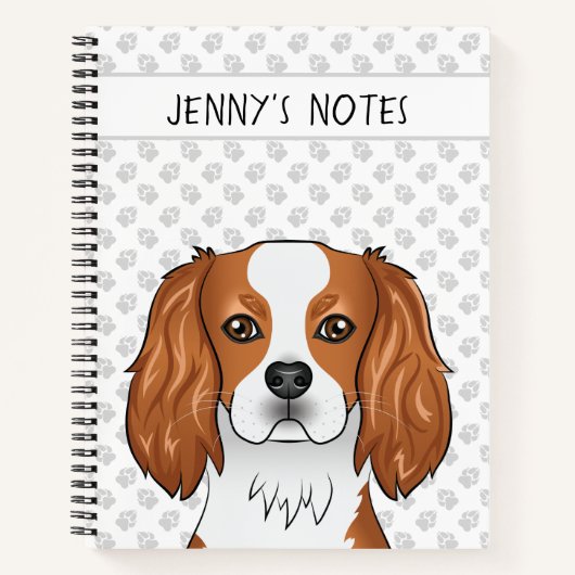 Blenheim Cavalier King Charles Spaniel Head & Text Notitieboek (Voorkant)