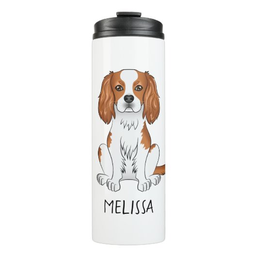 Blenheim Cavalier King Charles Spaniel Hond & Naam Thermosbeker (Voorkant)