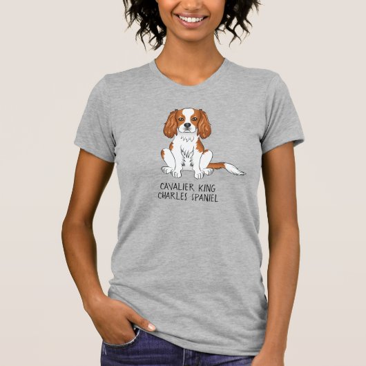 Blenheim Cavalier King Charles Spaniel Hond & Teks T-shirt (Voorkant)