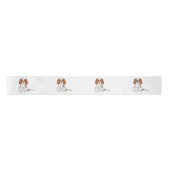 Blenheim Cavalier King Charles Spaniel Hond Zit Satijnen Lint (Voorkant)