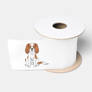 Blenheim Cavalier King Charles Spaniel Hond Zit Satijnen Lint