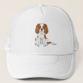 Blenheim Cavalier King Charles Spaniel Hond Zit Trucker Pet (Voorkant)
