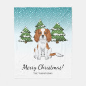 Blenheim Cavalier King Charles Spaniel in de winte Fleece Deken (Voorkant)