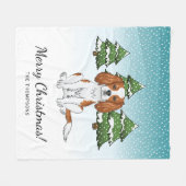 Blenheim Cavalier King Charles Spaniel in de winte Fleece Deken (Voorkant (Horizontaal))