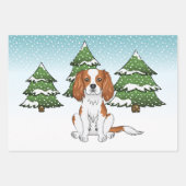 Blenheim Cavalier King Charles Spaniel in de winte Inpakpapier Vel (Voorkant)