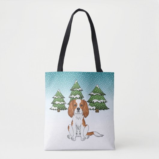 Blenheim Cavalier King Charles Spaniel in de winte Tote Bag (Voorkant)