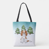 Blenheim Cavalier King Charles Spaniel in de winte Tote Bag (Achterkant)