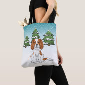 Blenheim Cavalier King Charles Spaniel in de winte Tote Bag (Dichtbij)