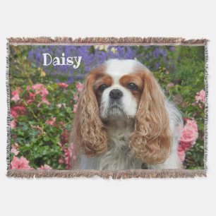 Blenheim Cavalier King Charles Spaniel in Flowers Deken
