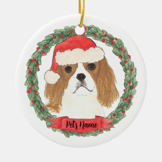 Blenheim Cavalier King Charles Spaniel Keramisch Ornament (Voorkant)