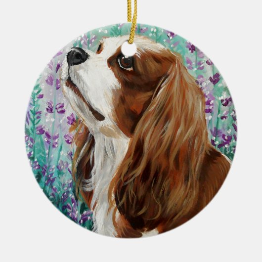 Blenheim Cavalier King Charles Spaniel Keramisch Ornament (Voorkant)