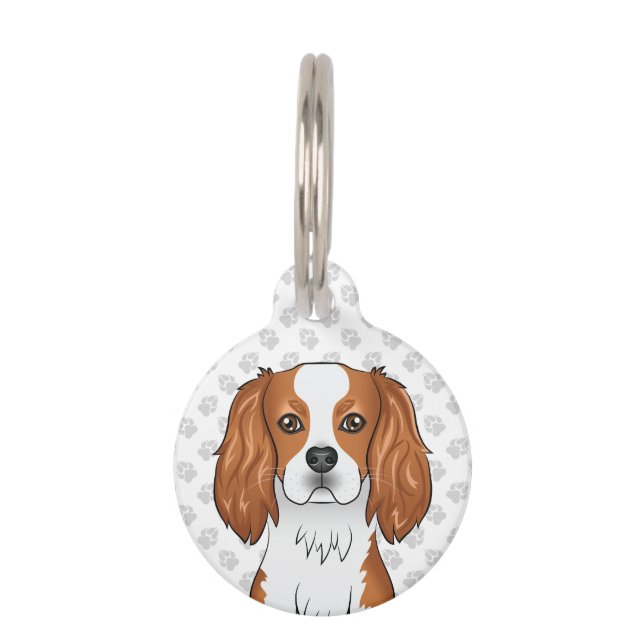 Blenheim Cavalier King Charles Spaniel Kop Huisdierpenning (Voorkant)